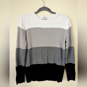 Kim Rogers Preppy 100% cotton women's color block sweater size medium